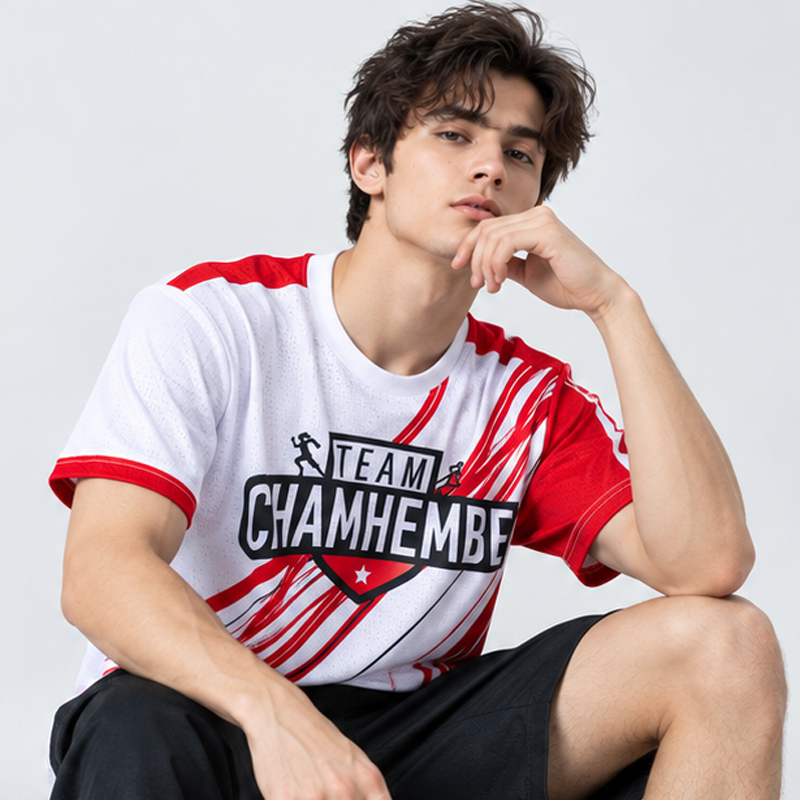 Unisex Check Cotton Running T-Shirt Short Sleeve Crew Neck