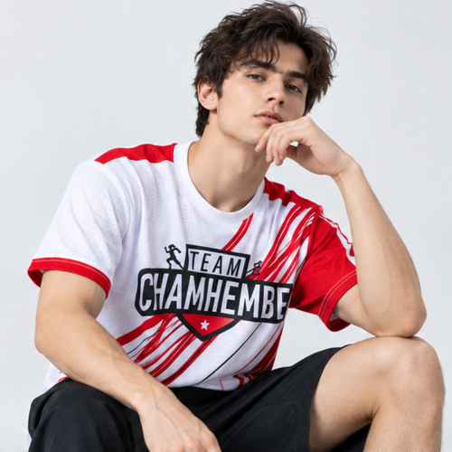 Unisex Check Cotton Running T-Shirt Short Sleeve Crew Neck