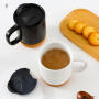 Ceramic Cork Mug with Lid - Insulated Coffee Cup