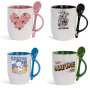 Heat-Reactive Color Changing Ceramic Mug with Spoon