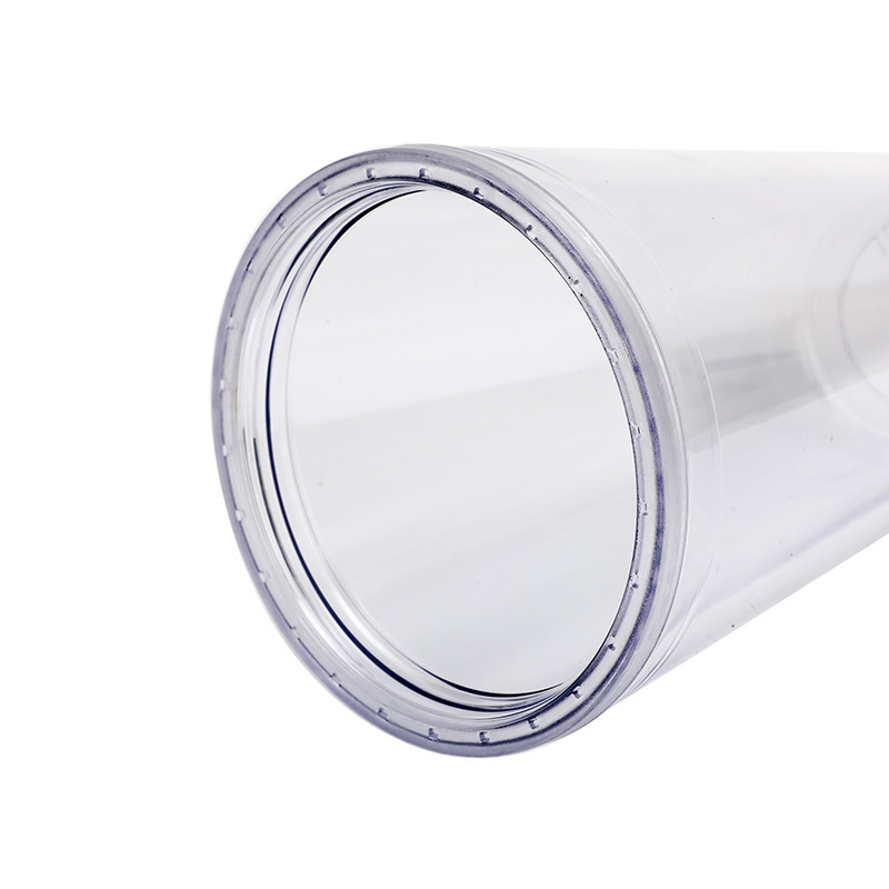 24oz Double Wall Plastic Clear Insulated Reusable Tumbler