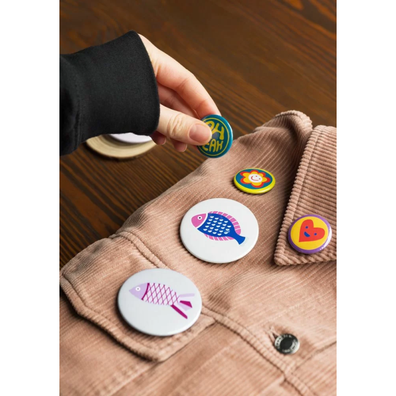 DIY Pin Button Set - 5 Glossy Tinplate Badges