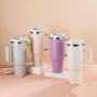 40 oz Insulated Stainless Steel Tumbler with Handle & Straw