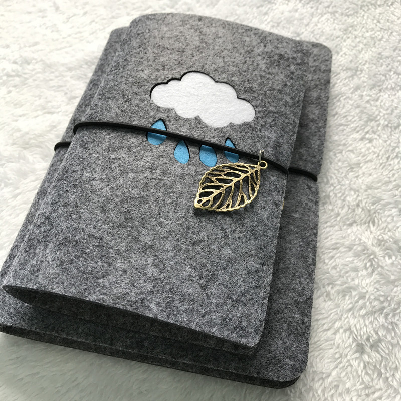 Customizable Felt A5 Notebook - Eco-Friendly Diary
