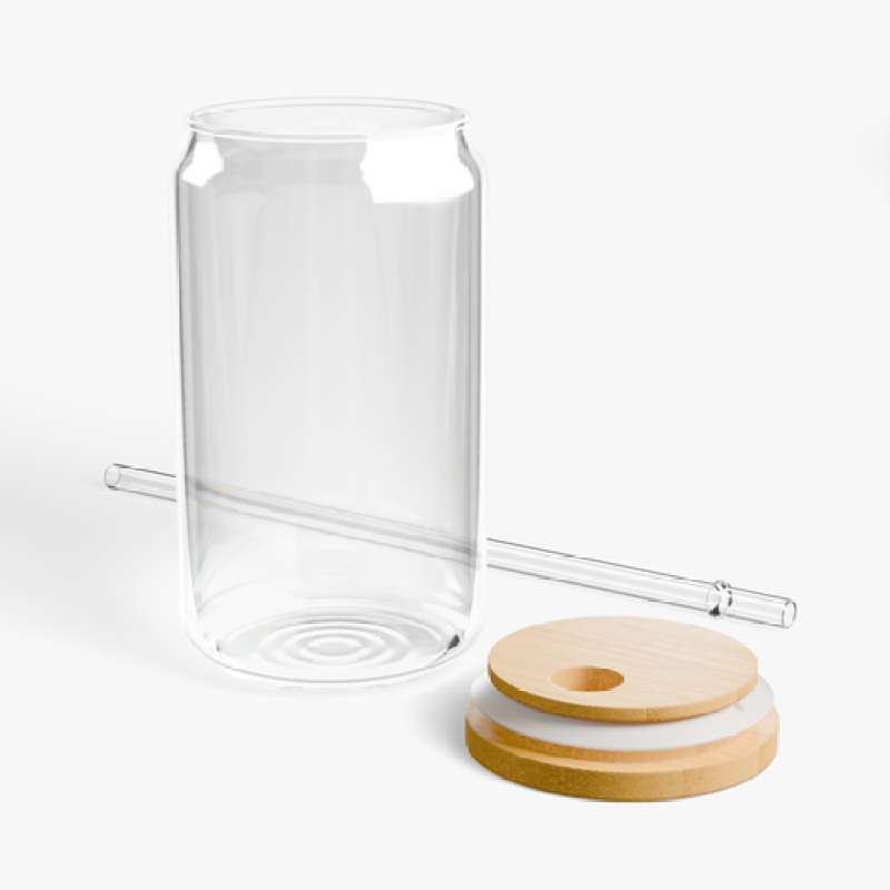 Borosilicate Glass Water Bottle with Straw - 16oz Leakproof