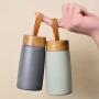 10oz Stainless Steel Vacuum Thermos Cup with Wood Pattern