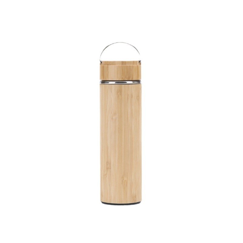 17oz Double Wall Bamboo Vacuum Water Bottle with Tea Infuser