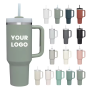 40 oz Insulated Stainless Steel Tumbler with Handle & Straw