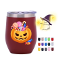 12 oz Sublimation Stainless Steel Wine Tumbler with Slide Lid