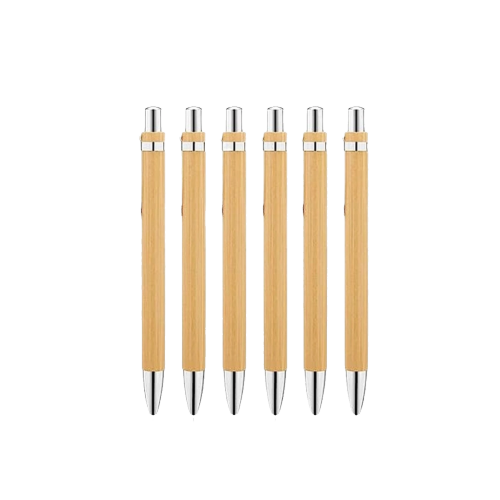Eco-Friendly Bamboo Retractable Ballpoint Pen - Smooth & Refillable