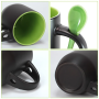 Heat-Reactive Color Changing Ceramic Mug with Spoon