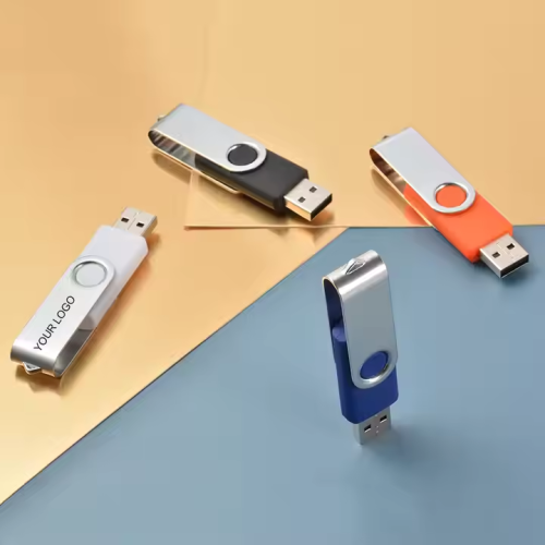 Custom Logo Swivel USB Flash Drive - 8GB-64GB