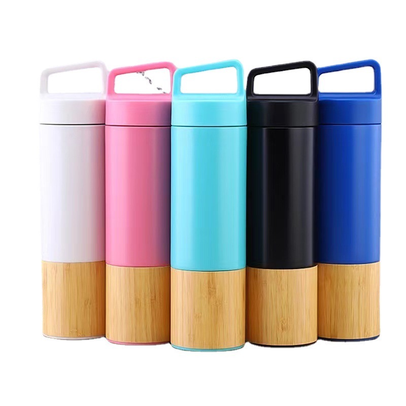 19oz Bamboo Stainless Steel Vacuum Flask Insulated Water Bottle