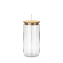Borosilicate Glass Water Bottle with Straw - 16oz Leakproof
