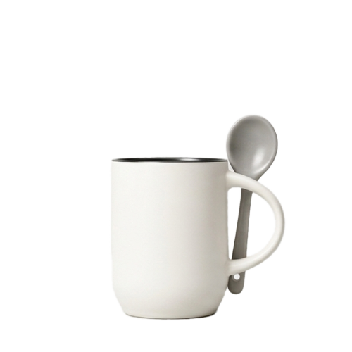 Heat-Reactive Color Changing Ceramic Mug with Spoon