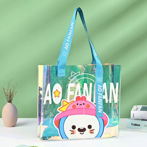 Custom Laser PVC Tote Bag, Eco-Friendly Heat-Pressed