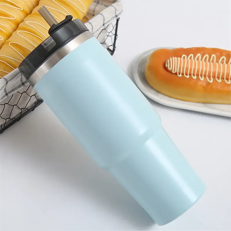 30oz Stainless Steel Travel Tumbler with Straw, Insulated