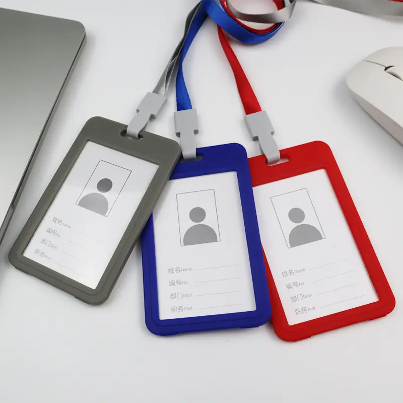 Vertical Badge Holder with Detachable Buckle Lanyard