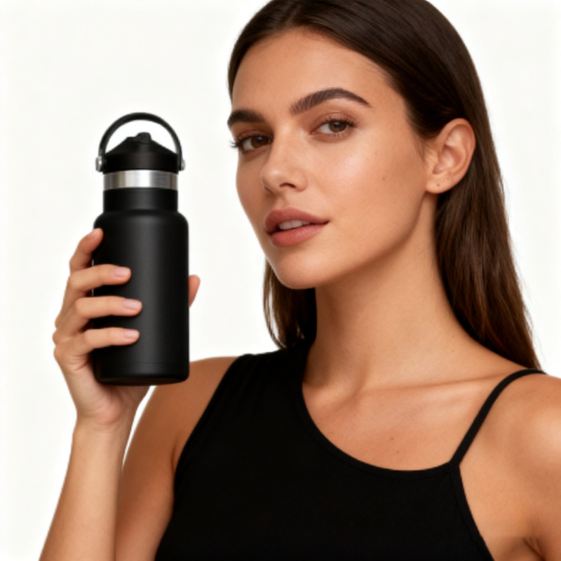 12oz Hot Selling Sports Wide Mouth Water Bottle with Carry Loop High Quality 