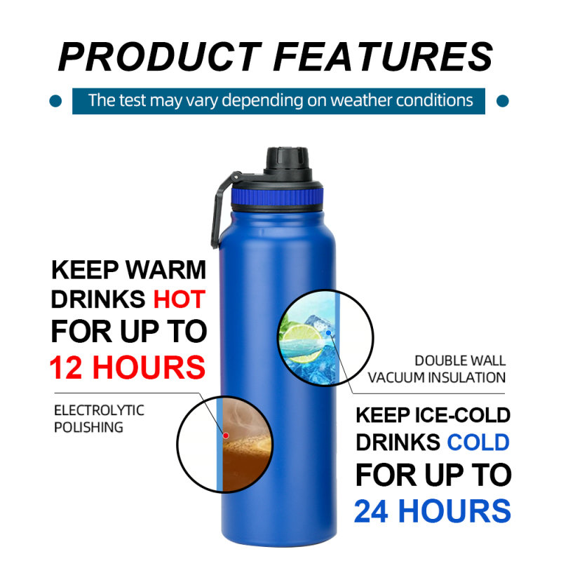 18oz Vacuum-Insulated Stainless Steel Water Bottle with Spout Lid and Carry Loop