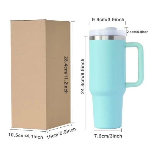 40oz Adventure Quencher Double Wall Stainless Steel Beer Tumbler with with Side Handle and Interchangeable Screw-On Lids