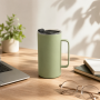 20 oz Vacuum Insulated Coffee Mug with Handle & Spill-Resistant Push-On Sliding Lid
