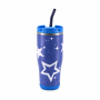 30oz Double-Wall Vacuum Insulated Tumbler with Spill-Resistant 2-in-1 Straw & Sip Lid