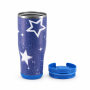 30oz Double-Wall Vacuum Insulated Tumbler with Spill-Resistant 2-in-1 Straw & Sip Lid