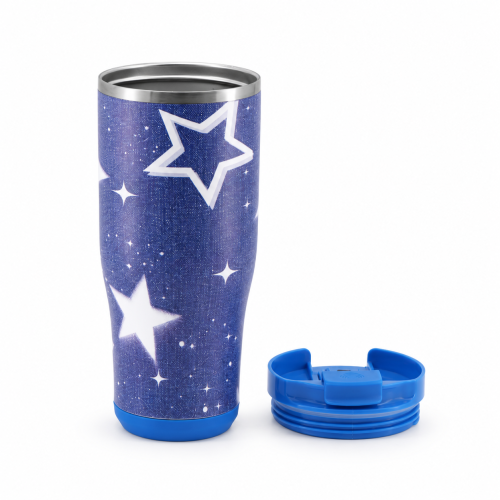 30oz Double-Wall Vacuum Insulated Tumbler with Spill-Resistant 2-in-1 Straw & Sip Lid