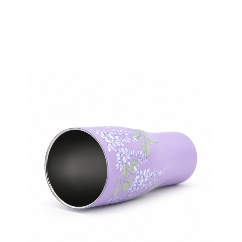 30 oz Double-Wall Vacuum Insulated Tumbler with Curved-Waist Design, Clear Spill-Resistant Sliding Sip Lid & PP Straw