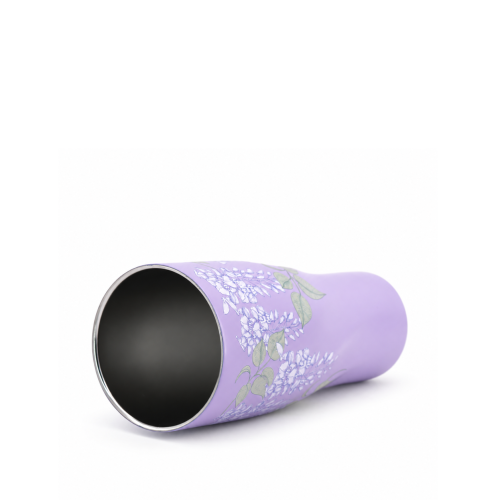 30 oz Double-Wall Vacuum Insulated Tumbler with Curved-Waist Design, Clear Spill-Resistant Sliding Sip Lid & PP Straw