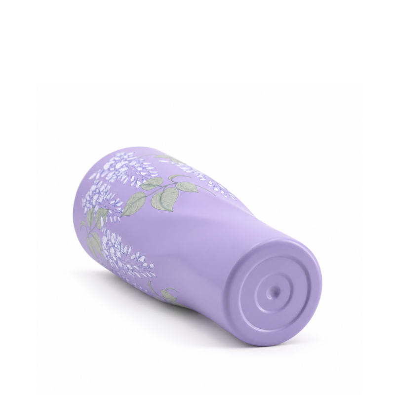 30 oz Double-Wall Vacuum Insulated Tumbler with Curved-Waist Design, Clear Spill-Resistant Sliding Sip Lid & PP Straw