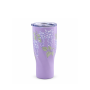 30 oz Double-Wall Vacuum Insulated Tumbler with Curved-Waist Design, Clear Spill-Resistant Sliding Sip Lid & PP Straw