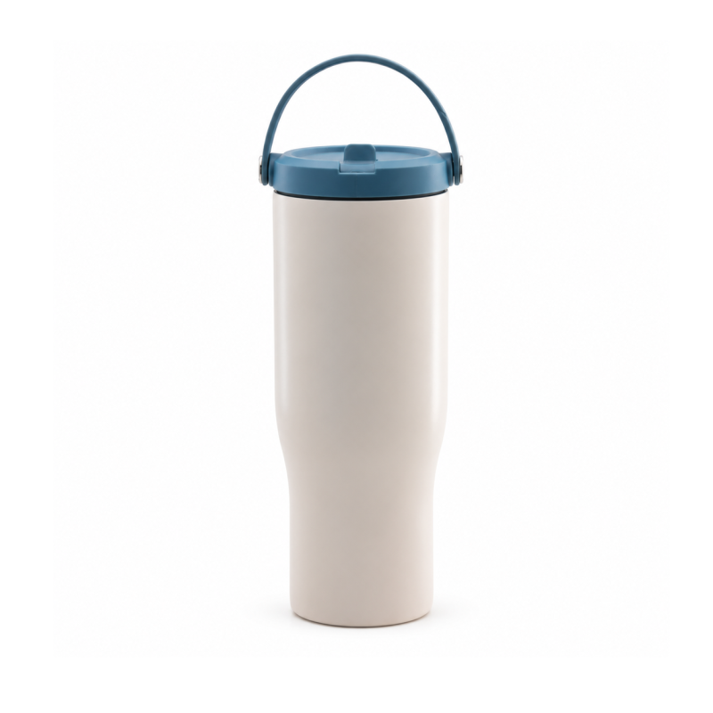 40oz Double-Wall Stainless Steel Vacuum Insulated Tumbler with Leakproof Screw-On Lid, PP Straw Spout and Carry Handle