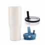 40oz Double-Wall Stainless Steel Vacuum Insulated Tumbler with Leakproof Screw-On Lid, PP Straw Spout and Carry Handle