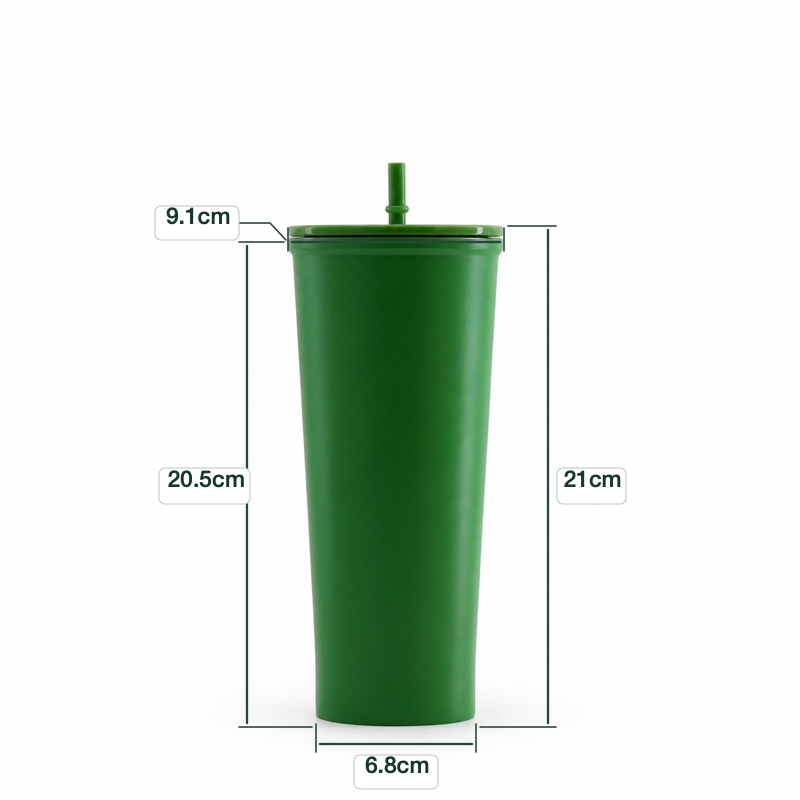 24oz Double-Wall Vacuum Insulated Tumbler with Lid & Reusable PP Straw