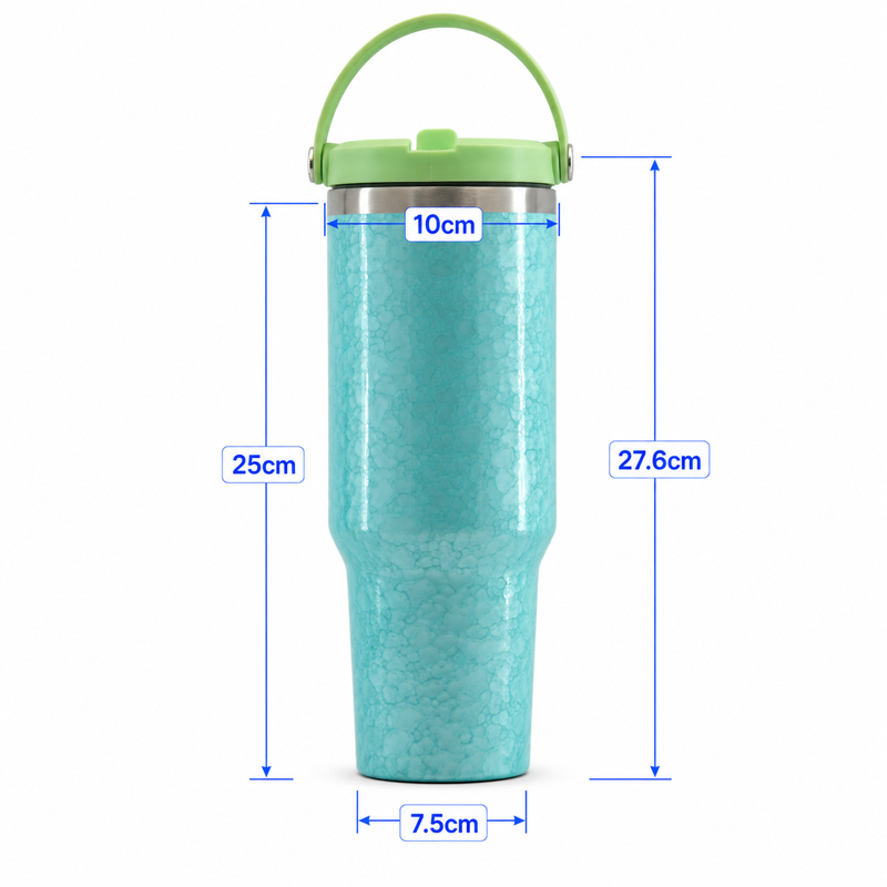 40oz Traveller Tumbler with Leakproof Screw-On Lid, Simple Flip Straw, PP Straw Spout and Carry Handle