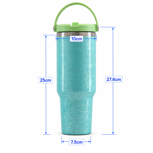 40oz Traveller Tumbler with Leakproof Screw-On Lid, Simple Flip Straw, PP Straw Spout and Carry Handle