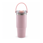 30oz Double-Wall Stainless Steel Vacuum Insulated Tumbler with Leakproof Screw-On Lid, PP Straw Spout and Carry Handle