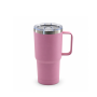 20 oz Double-Wall Stainless Steel Vacuum Tumbler with Side Handle & Spill-Resistant Push-On Sliding Lid