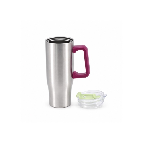 Wholesale 30oz/900ml Double-Wall Vacuum Insulated Tumbler with Handle & Spill-Resistant 2-in-1 Straw/Sip Lid