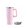 30oz Vacuum Insulated Travel Tumbler with Side Handle，2-in-1 Spill-Resistant Push-On Lid & Straw