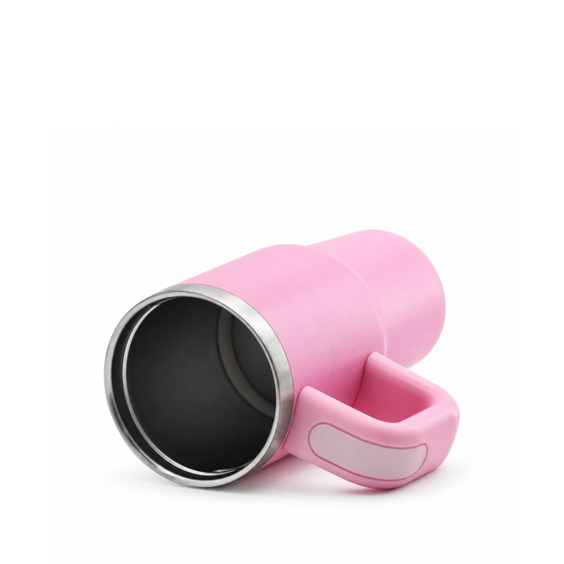 14oz Vacuum Insulated Kids Tumbler with Handle, Clear Screw-On Spill-Resistant Lid & PP Straw