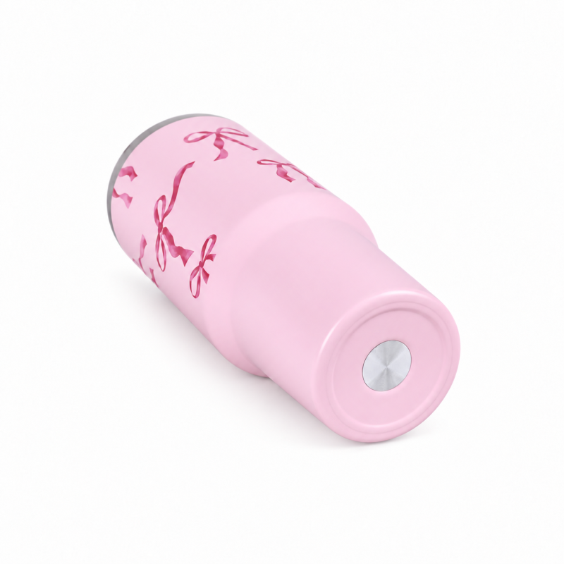 40oz Vacuum Insulated Travel Tumbler with Side Handle，Screw-On Spill-Resistant Lid & PP Straw
