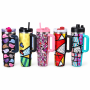 40oz Adventure Quencher Double Wall Stainless Steel Beer Tumbler with with Side Handle and Interchangeable Screw-On Lids