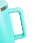 40oz Vacuum Insulated Travel Tumbler with Side Handle，Screw-On Spill-Resistant Lid & PP Straw
