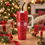 40oz Double-Wall Vacuum Insulated Tumbler with Handle & Spill-Resistant 2-in-1 Straw/Sip Lid