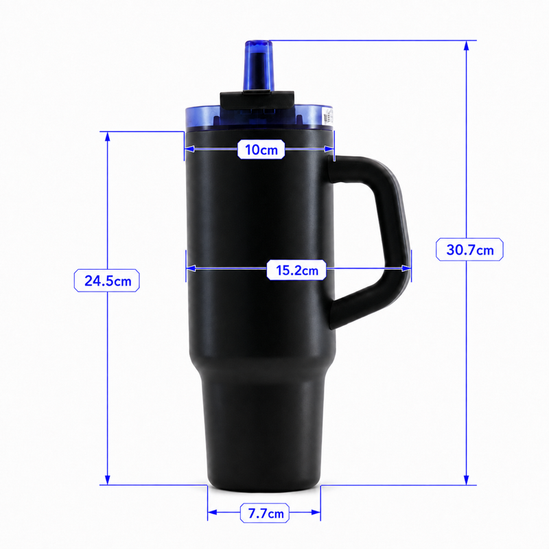 40oz Stainless Steel Vacuum Insulated Tumbler with 2-in-1 Locking Leakproof Screw-On Lid, Straw & Tea Infuser