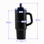 40oz Stainless Steel Vacuum Insulated Tumbler with 2-in-1 Locking Leakproof Screw-On Lid, Straw & Tea Infuser