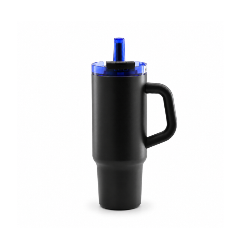 40oz Stainless Steel Vacuum Insulated Tumbler with 2-in-1 Locking Leakproof Screw-On Lid, Straw & Tea Infuser